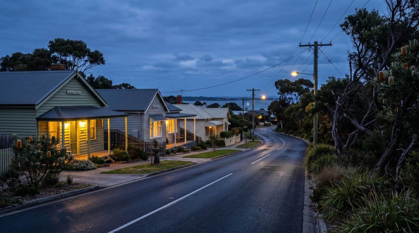 Peninsula homes at dusk, dead possum removal available 7 days