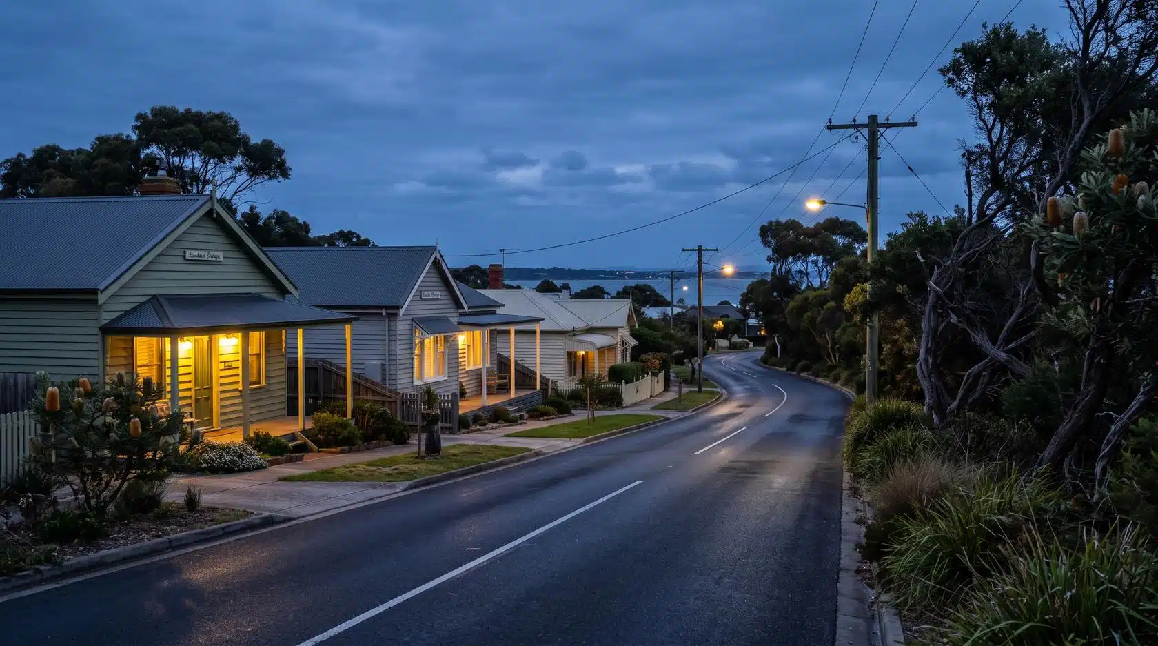 Peninsula homes at dusk, dead possum removal available 7 days